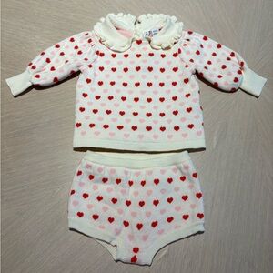 Adorable Heart Pattern Baby Top with Ruffles